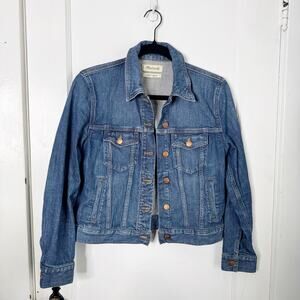 Madewell The Shrunken Stretch Jean Denim Jacket Classic Style Layering Blue S